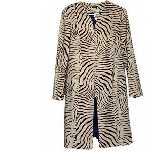 Velvet zebra pattern jacket coat
